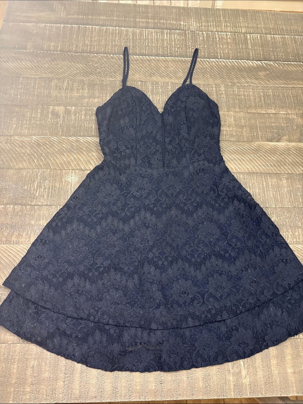 Xtraordinary Navy Lace Spaghetti Strap Mini Dress